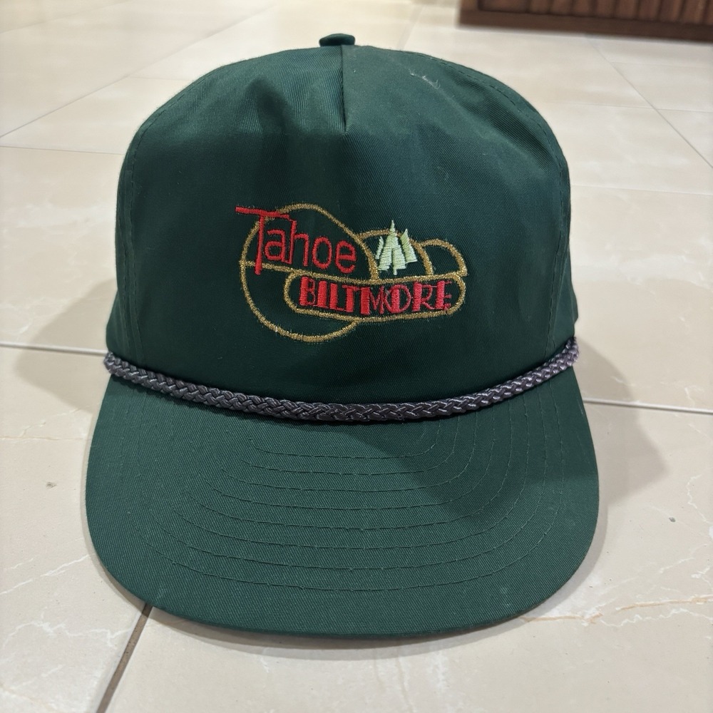 Vintage Tahoe Biltmore Casino Hat RARE 90s Rope Cap Embroidered Ski Snowboard